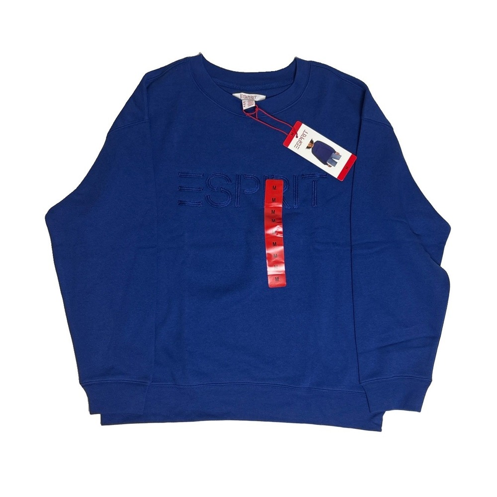 Esprit Women's Retro 80s Viral Costco Crewneck Sweatshirt Royal Blue Size Medium
